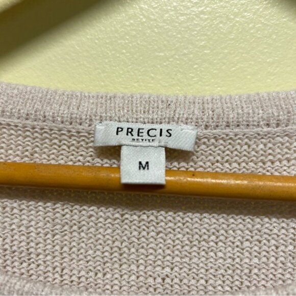 Precis Off White Blue Nautical Stripe Knit Top Size M Petite - Picture 4 of 5